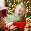 Artificial Frosted Pine Branches Christmas Plastic Fake Snow Sprigs Pine Leaves DIY Wreath Xmas Tree Ornaments Party Plant Decor