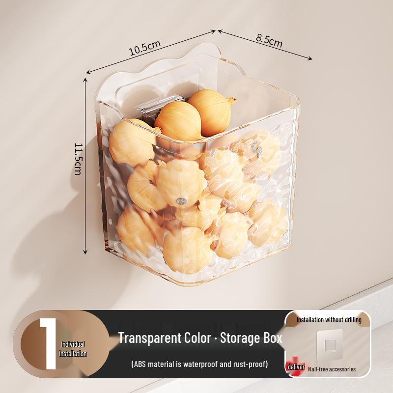 Wall-Mounted Kitchen & Bathroom Storage Basket: Scallion, Ginger, Garlic Holder
