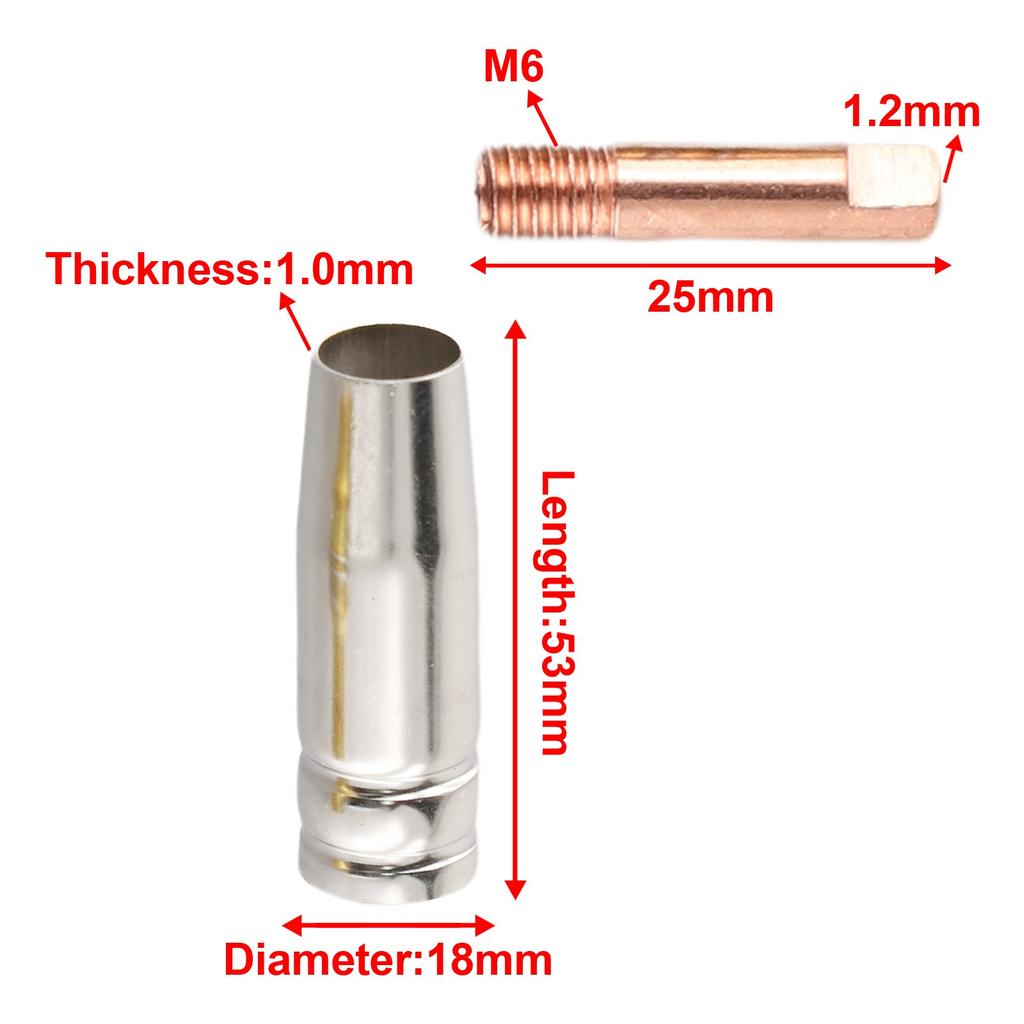 Nozzles 15AK MIG Accessories Tips Torch Welding 3pcs Contact
