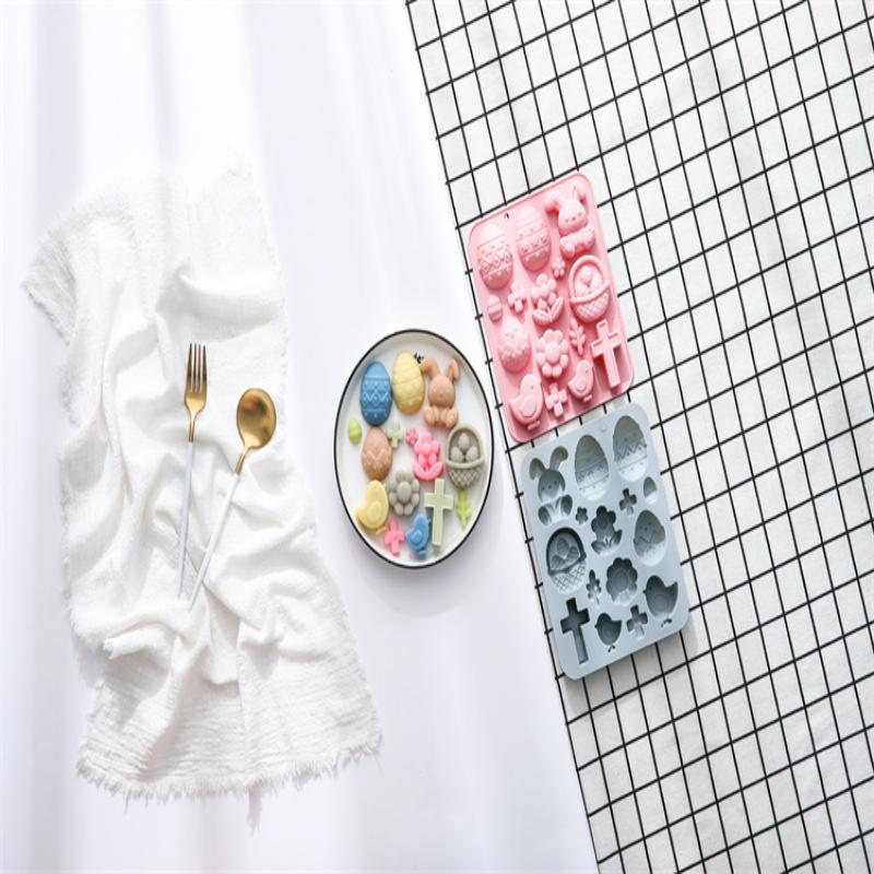 1PC Bunny Eggs Easter Theme Silicone Mold Fondant Candy Chocolate Mould 3d Rabbit Epoxy Resin Mold