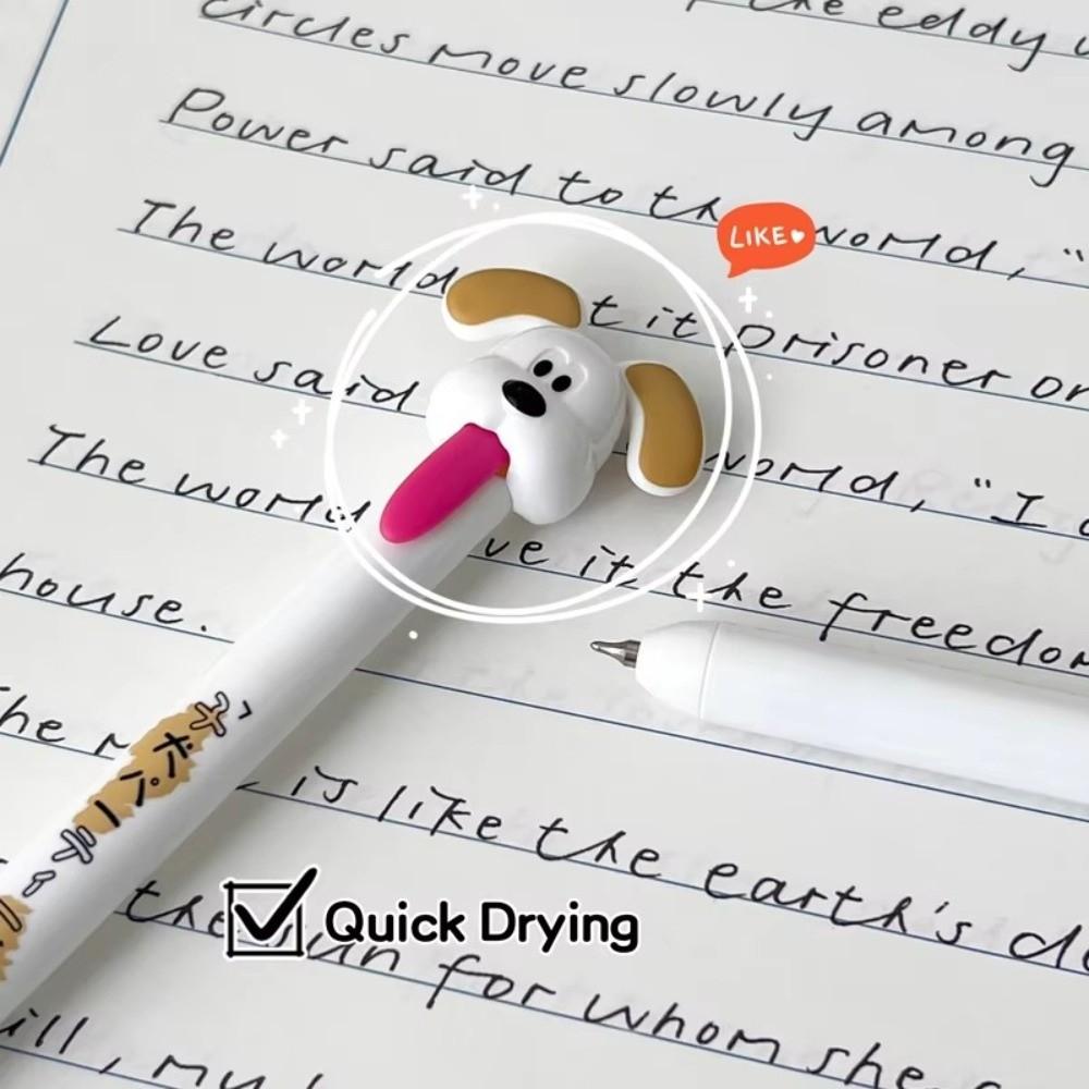 Dog Theme Cat and Dog Gel Pens Quick-Drying Fine Tip Writing Pens Plastic Material 1.1mm Stationery Pens Office Use