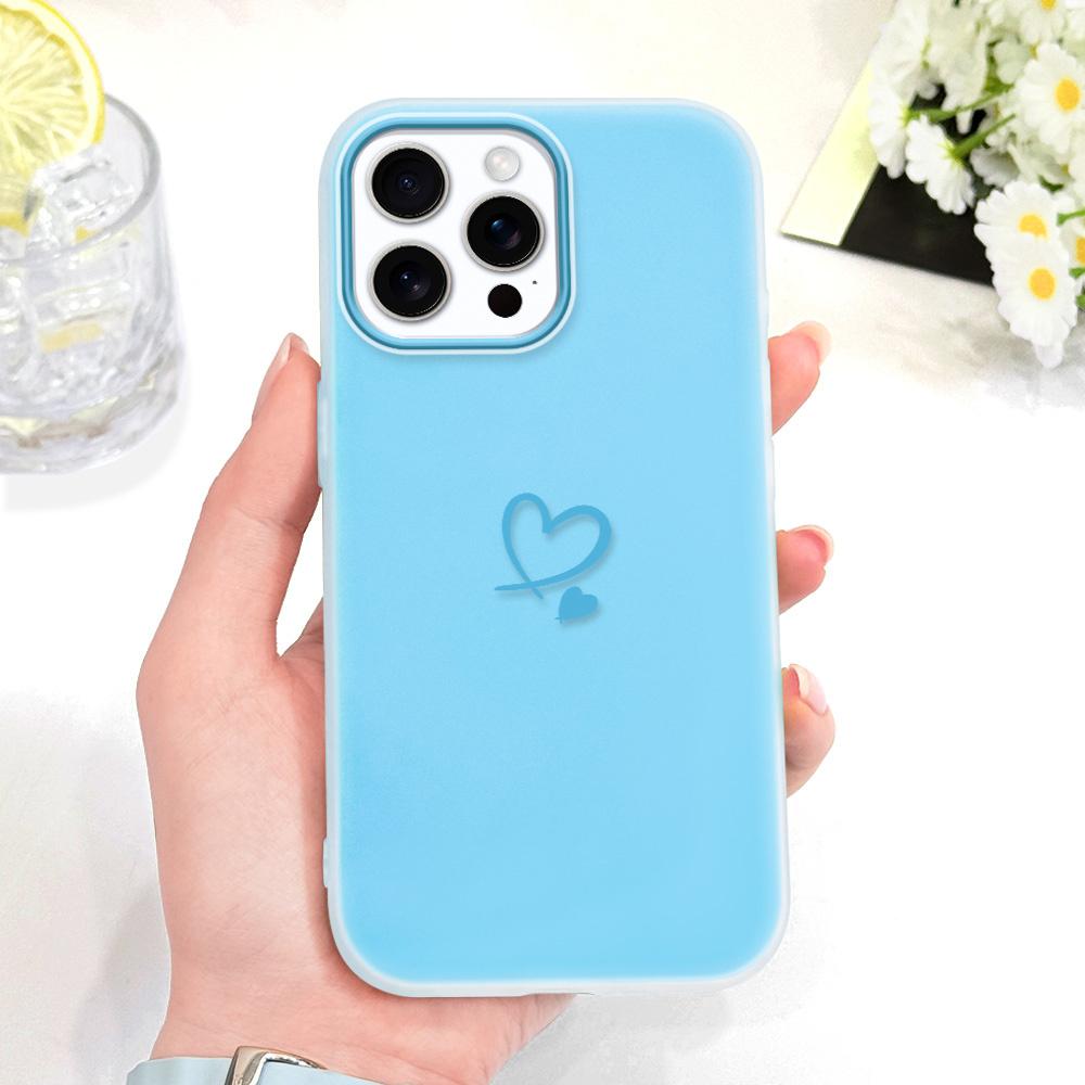 Simple Love Heart Phone Case For IPhone 14 13 12 11 Pro Max Mini 7 8 6 6S Plus X XS XR SE 2020 2022 Candy Colored Cover