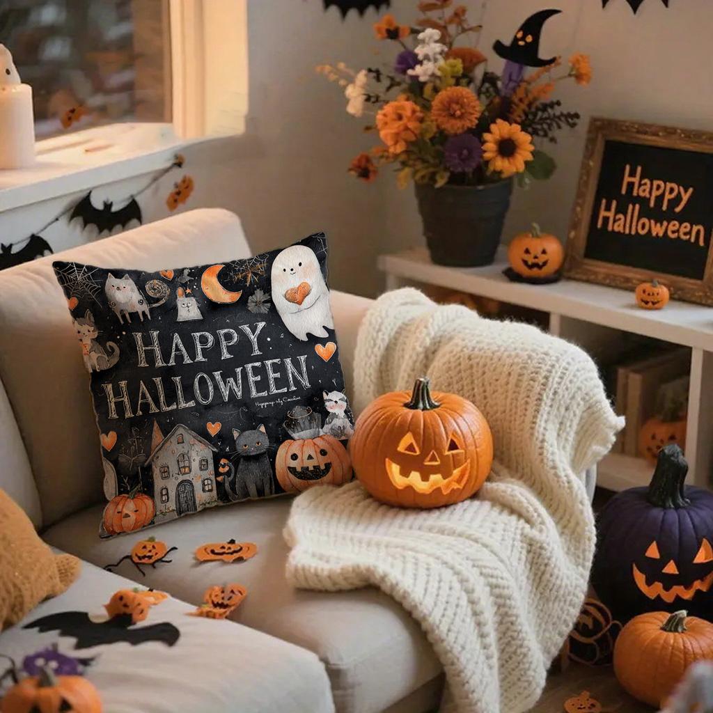 Halloween-Themed Cute Pillowcasessuitable For Sofa Car Bedroom Decorative Cushion Cover Pillow Cover
