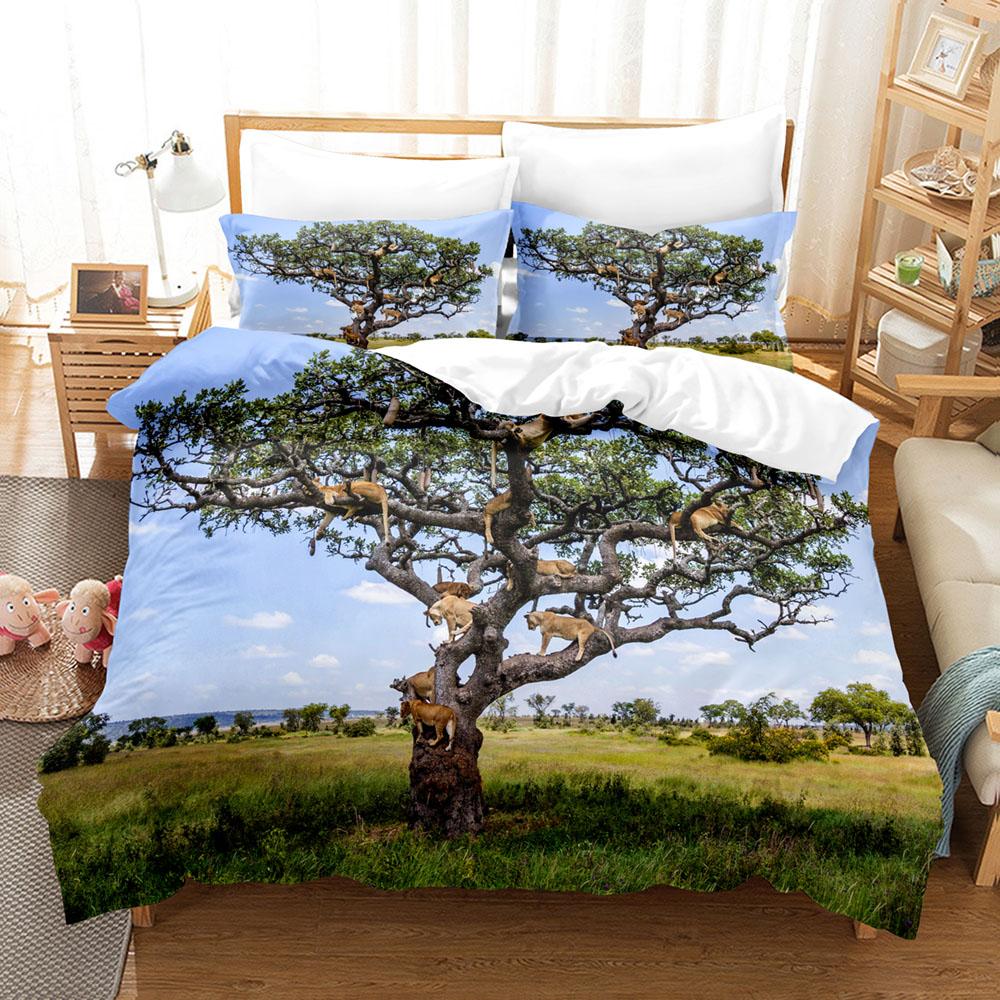 

Комплекты пододеяльников с 3D-принтом льва размера кинг, набор постельного белья с животными, пододеяльник «Звездная галактика» из микрофибры, чехол для одеяла + наволочки EU single(135x200cm)