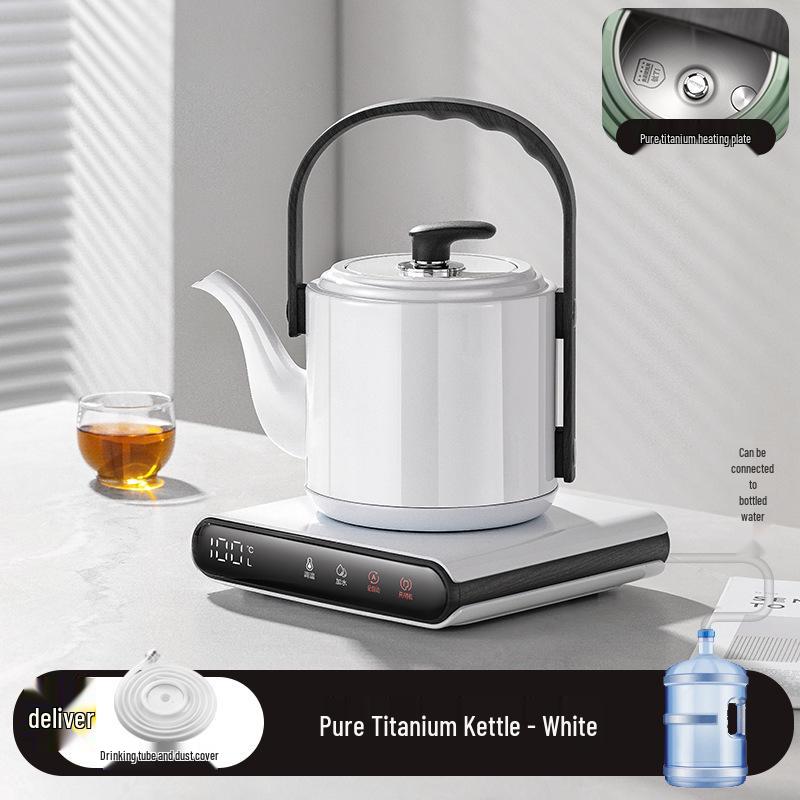 Pure Titanium Smart Electric Kettle: Fully Automatic, Integrated Tea Brewing, Constant Temperature, Heat-Preserving Handle.