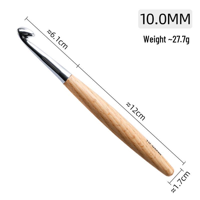 High-Quality Solid Wood Crochet Hook Set with Wooden Handles for Yarn and Sweater Knitting.