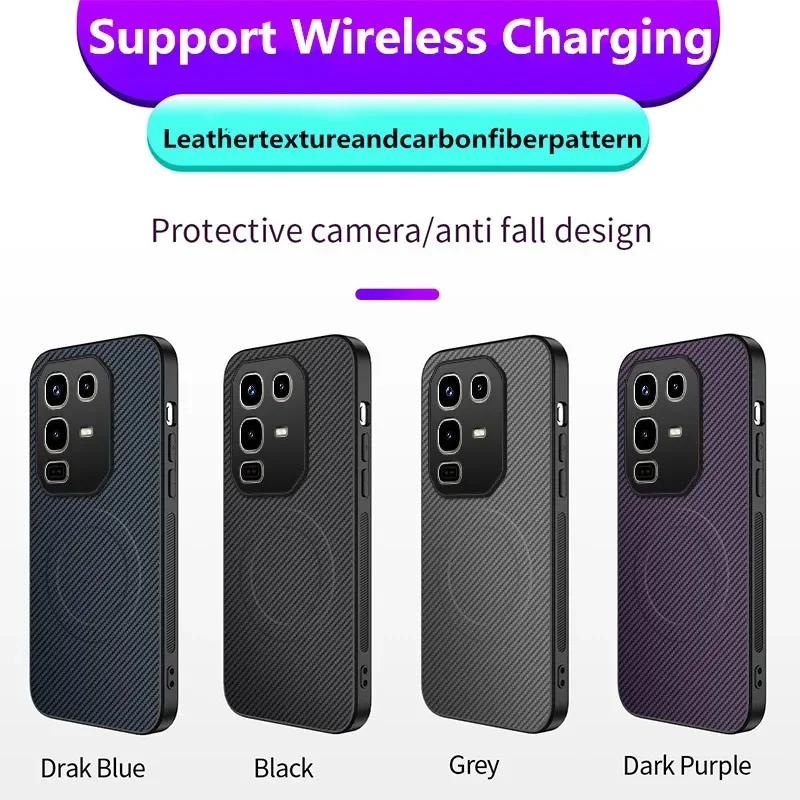 Carbon Fiber Pattern Silicone Phone Case For Infinix 50S Note 50 Pro Plus 50X 5G 4G Magnetic Wireless Charging Soft Cover Cases