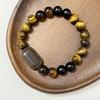10mm Gemstones Beaded Bracelets for Men Natural Tiger Eye Stone Stretch Round Beads Semi-Precious Bangle