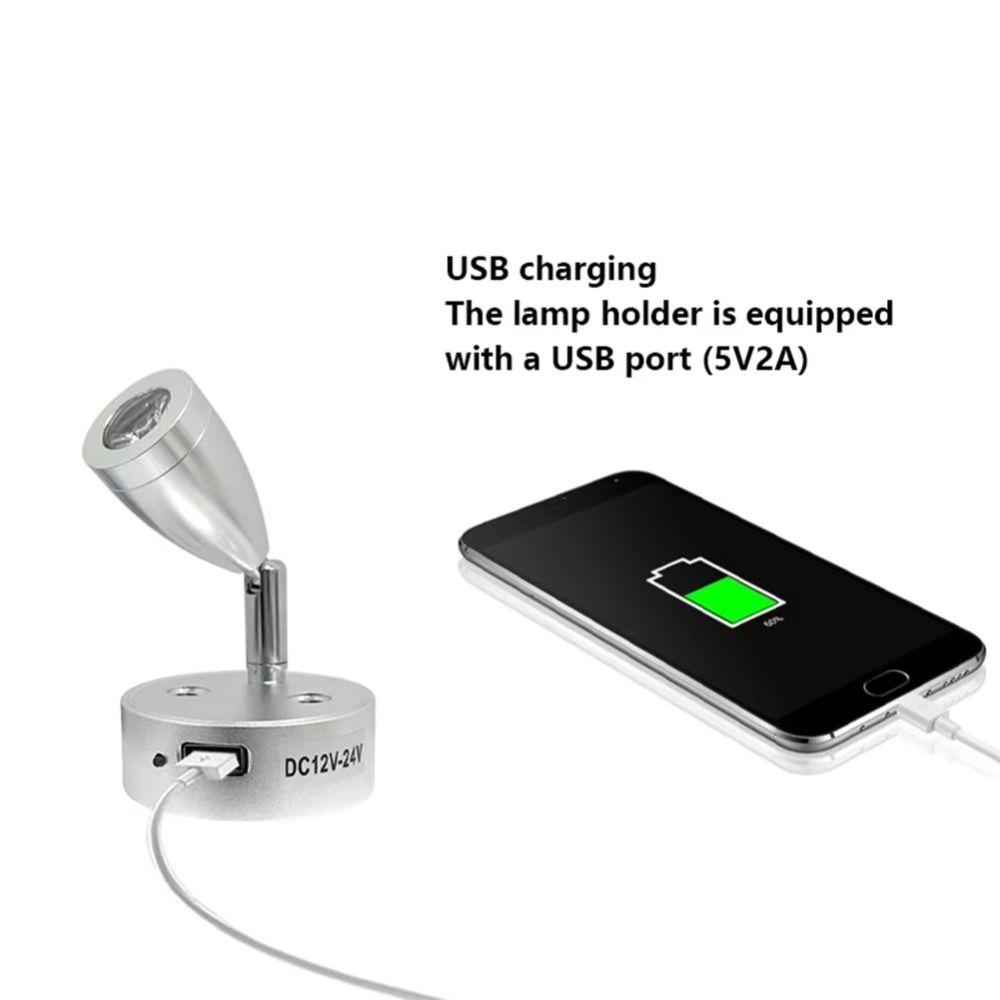 Most Vehicles USB Powered LED Reading Light 3 W LED Wall Mount RV Light Bedside Lamp 12-24 V Caravan Light Camper Van