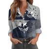 Women's Button-Down Shirt Long Sleeve Casual Halloween Print Top