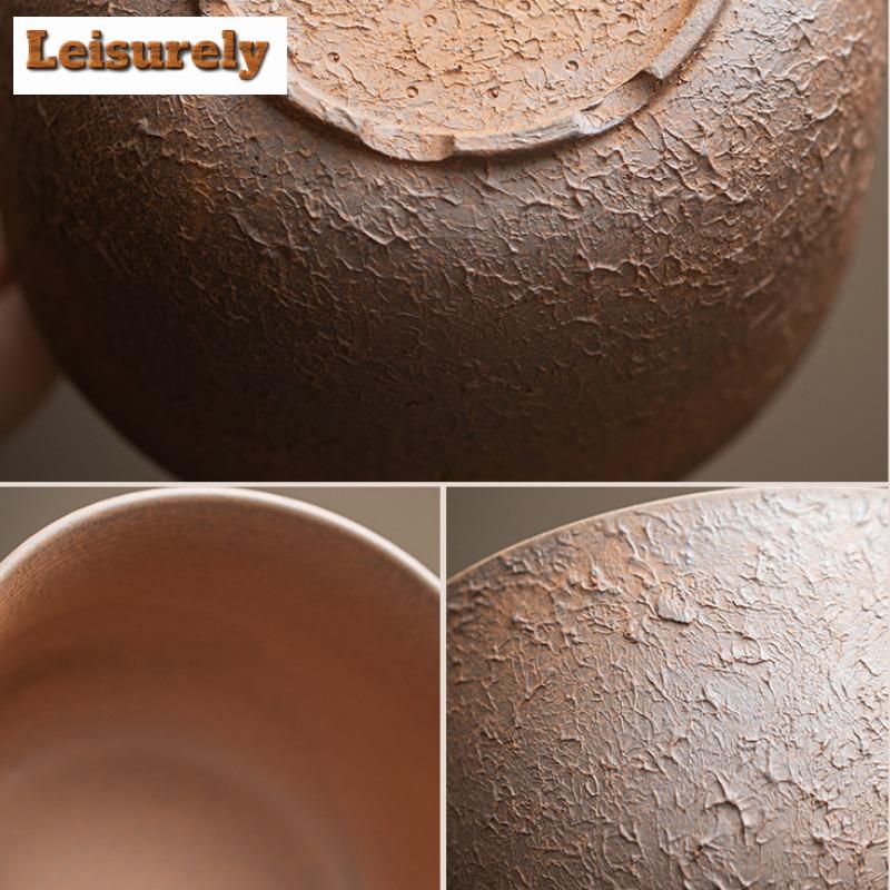 600ml Old Rock Clay Jianshui Retro Tea Washing Basin Tea Garbage Can Tea Dust Cylinder Barrel Chaxi Cha Equipment Collection