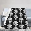 Punisher Skull Grunge Blankets Fleece Printed  Multi-function Warm Throw Blankets for Sofa Car Bedding Throws
