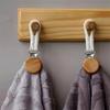 2 PCS Woven Rope Metal Storage Clip Multifunctional Wear-resistant Bathroom Towel Clip No-Drill Space Saving Towel Hanger