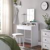 VASAGLE Dressing Table with Large Rectangular Mirror, Makeup Table with 2 Drawers and 3 Open Compartments, Vanity Table, Modern Style, White