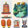 China Souvenirs Chinese New Year Lantern Fridge Magnets Hangzhou Leifeng Tower Guiyang Fenghuang Ancient Town Fridge Stickers