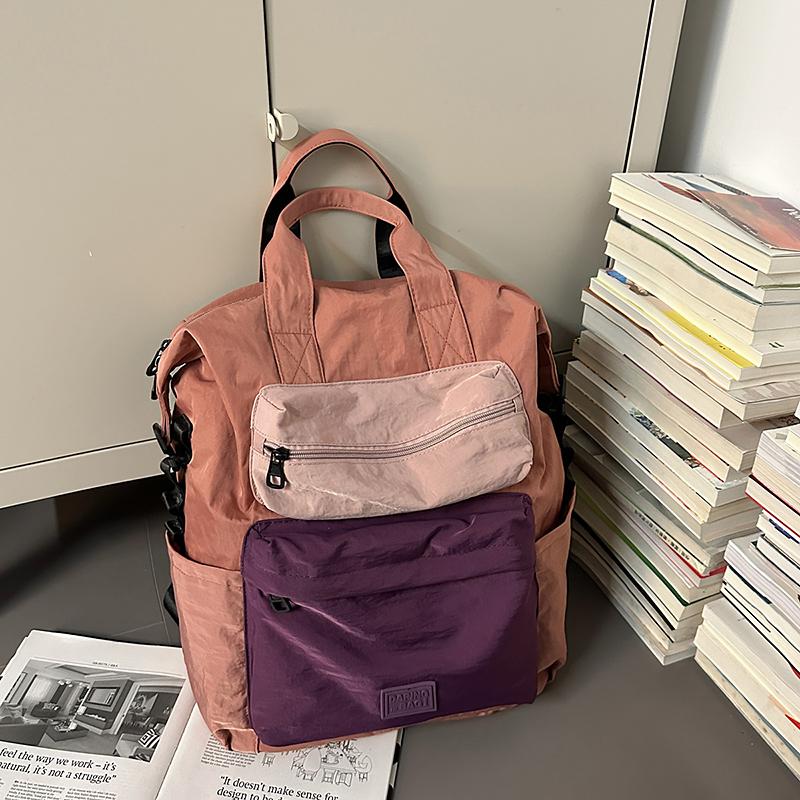 College Style Student Schoolbag Women's Color Block Backpack Computer Backpack