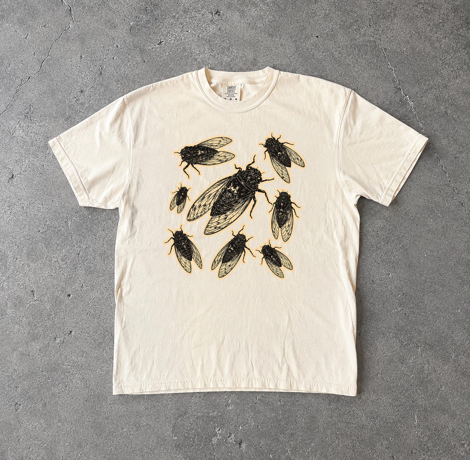 Vintage Cicada Insect Graphic Tee, Retro Entomology Illustration Shirt XL