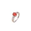 Elegant Oval Garnet Red Zircon Ring - European & American Style, Light Luxury Wedding Accessory for Women