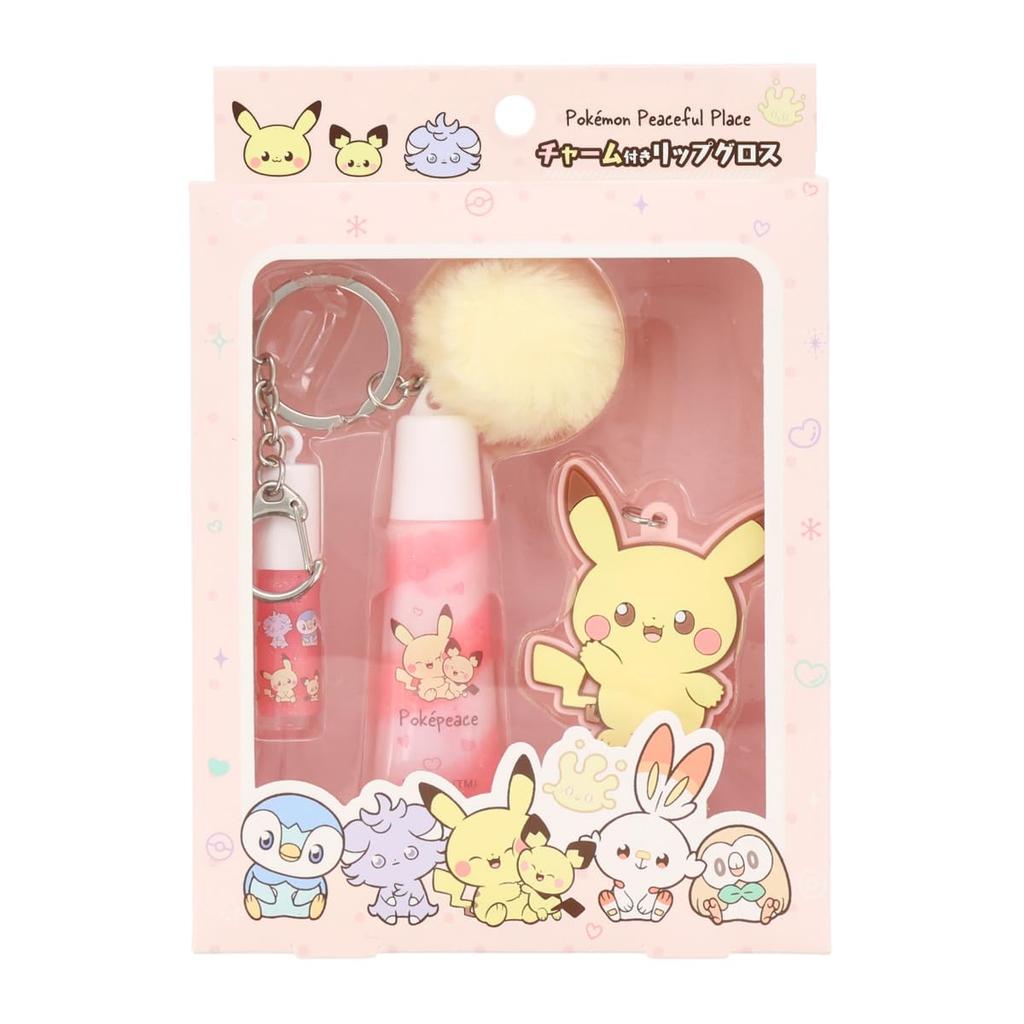 Shobido Pokemon Poke Piece Charm Gloss à Lèvres Rose Parfum Fraise Charme en Caoutchouc Pikachu Inclus Pokemon