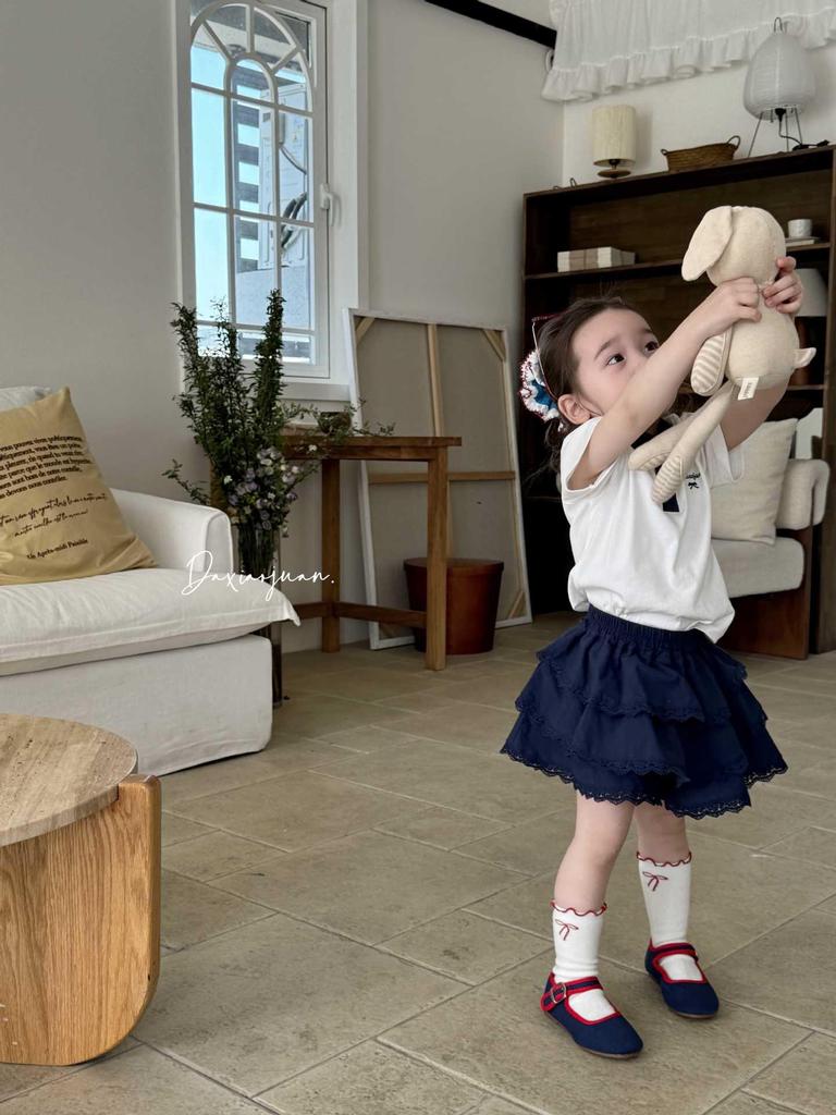 Large Summer College Style Short Sleeve Skirt Set for Girls - New Arrivals, Children's Wear