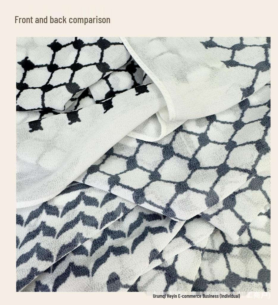 Chiffon Printed Versatile Hijab - Arabic, Dubai, Turkish, Palestinian Style