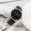 BUREI Men's Simple Stylish Watch Leather Band Slim Design Timepiece