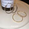 Silver Needle Metal Circle Plain Ring Earrings Korean Niche Temperament High-end Earrings Atmospheric Face Thin Earrings Wholesale