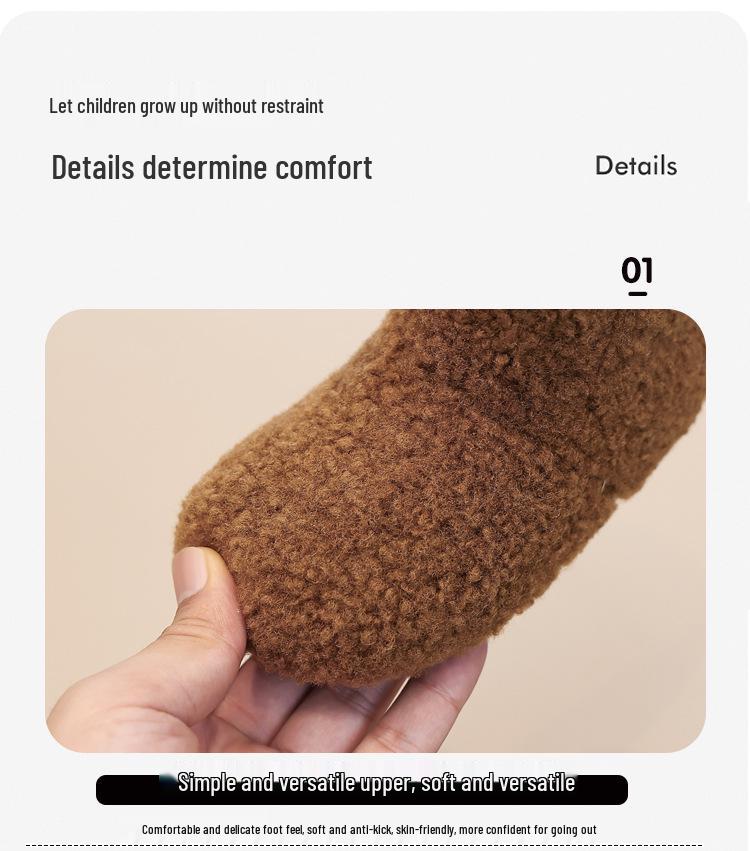 Children's Fur-Lined Snow Boots - Warm Velvet Winter Short Boots for Girls