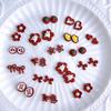 New Hot-Selling Alloy Red Series New Year Heart Flower Nail Art Accessories Handmade DIY Wearable Nail Hair Clip