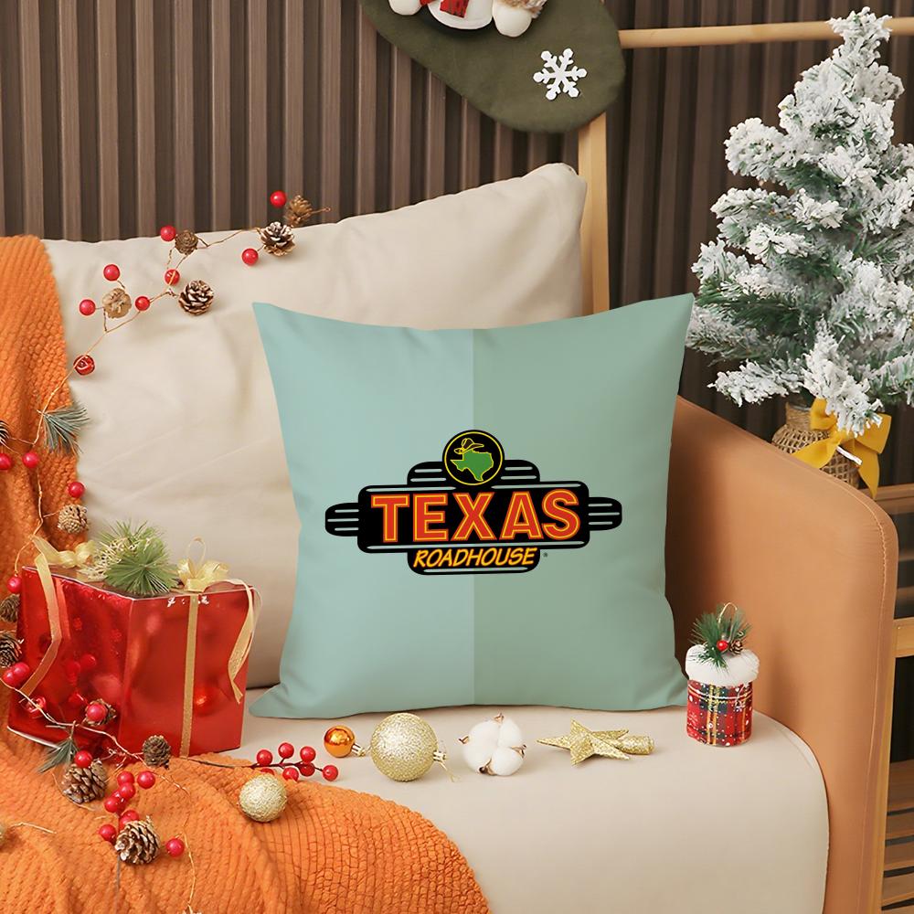 T-Texas Roadhouse Pillow Case Living Room Sofa Decorative Cushion Cover Simple Household Light Luxury Printed Pillow 30X30cm