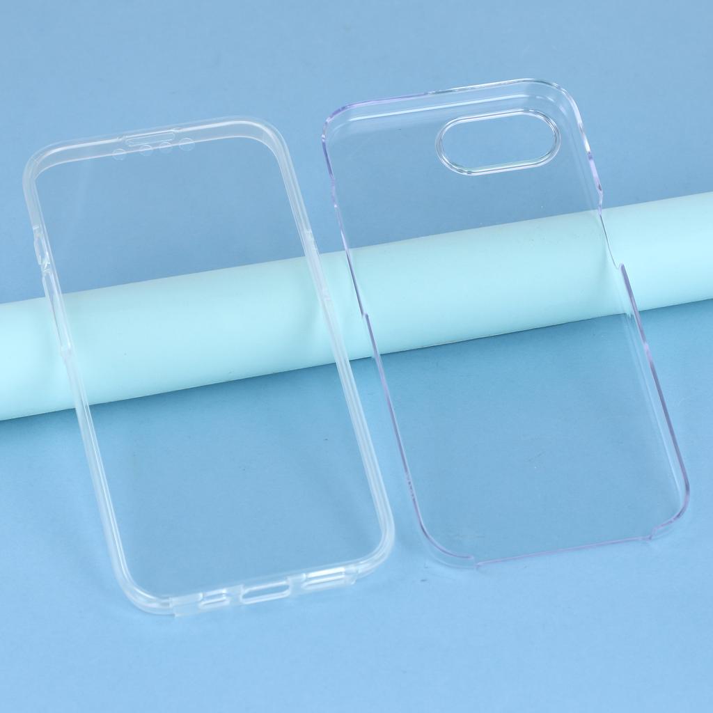 For iPhone 16e Phone Case TPU Frame Clear Acrylic Back Cover with PET Film