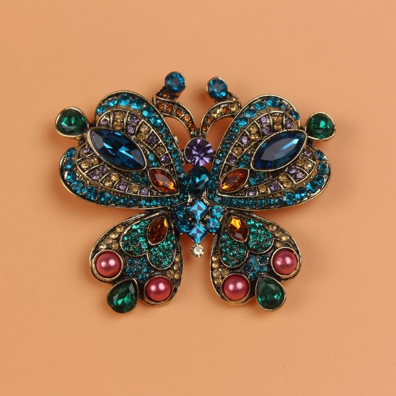 Винтажная бабочка зимородок брошь Хайди цветная сорока тяжелая промышленность стиль одежда аксессуары