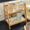 Good-Wooden Storage Shelf 2-Tiers Desktop Organizer Display Stand Multifunctional Stationery Rack For Kitchen Bedroom Office