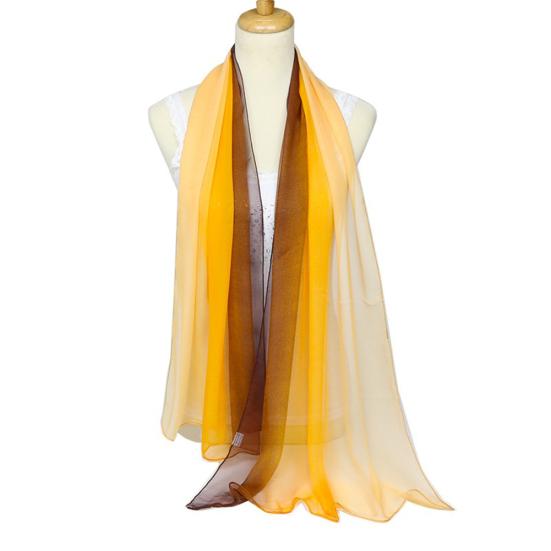 Fashion Gradient Color Voile Scarf Women Lightweight Soft Long Neck Wrap Shawl