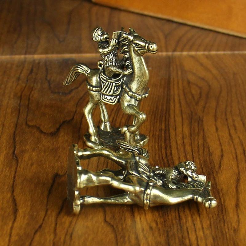 Bronze Horse Desktop Decoration Living Room Tea Table Sculpture Metal Craft Home Decorations Chinese Zodiac Horse Statue