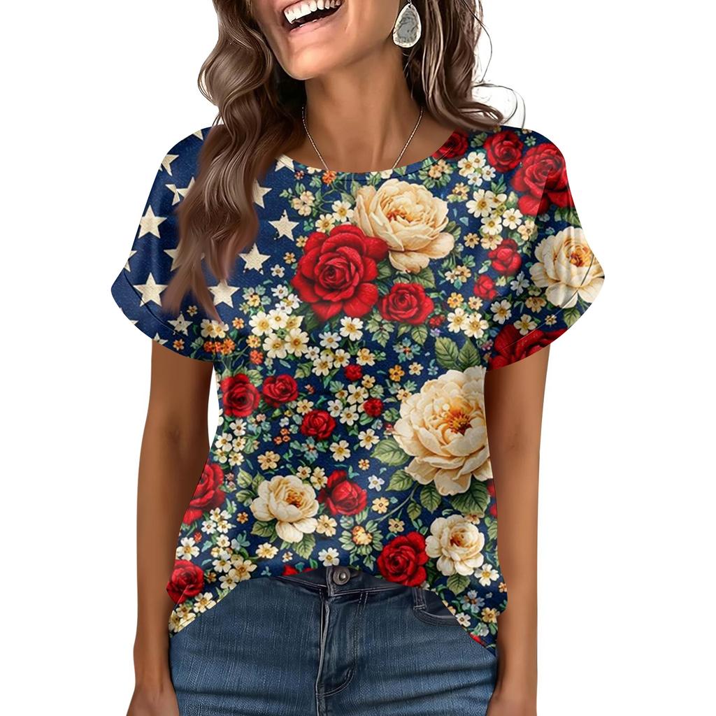 Damska Modna Casualowa Vintage Bluzka z Nadrukiem