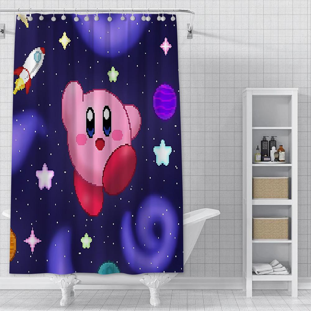 

Cute Kirbys Shower Curtain Waterproof Polyester Fabric Paint Colorful Bath Curtains Home Bathroom Decor Curtain With Hook YL90x180cm