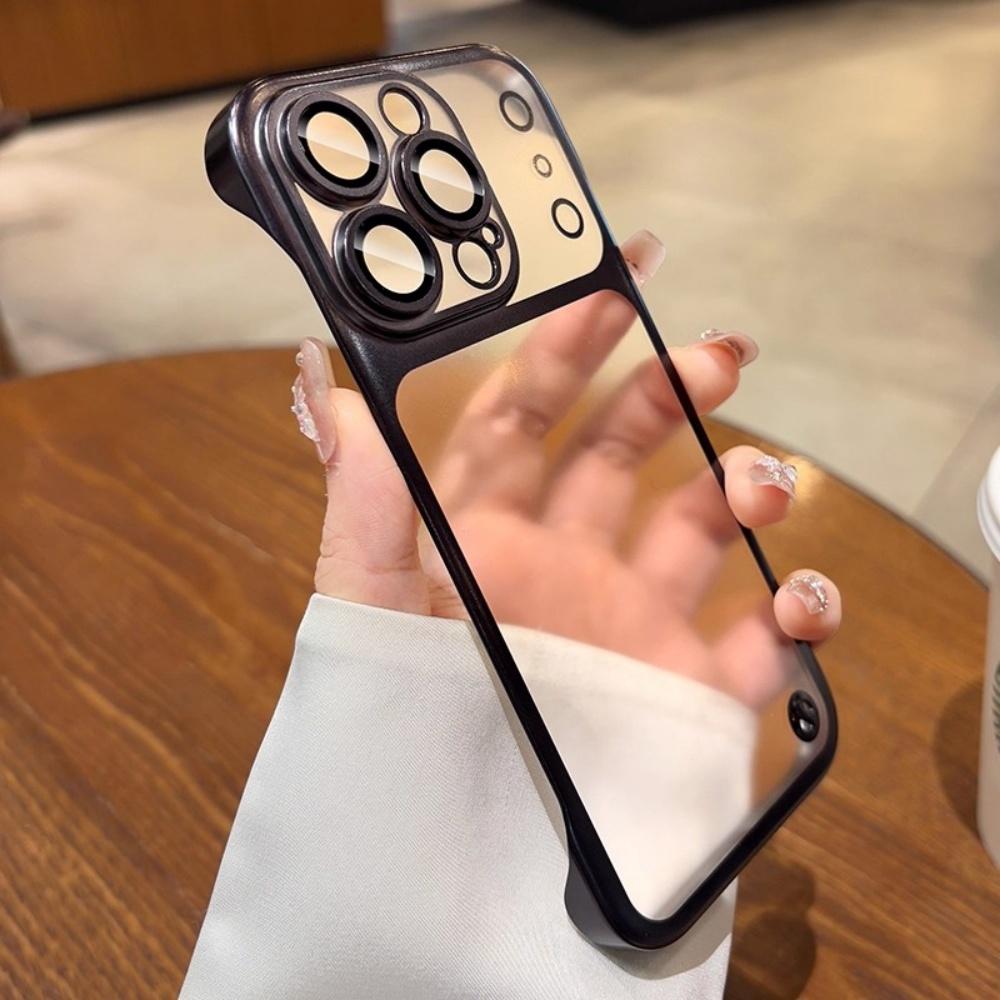 Borderless Phone Case for iPhone 17 15 14 13 Pro Max Matte Plating Frameless Large Window Funda for iPhone Air 17 16 Pro