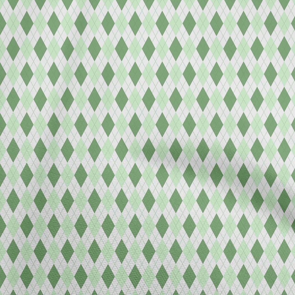 oneOone Cotton Flex Dark Teal Blue Fabric Check Argyle Dress Material Fabric Print Fabric By The Yard 40 Inch