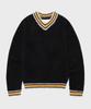 THEVINYLHOUSE Shaggy V Neck Sweater Black