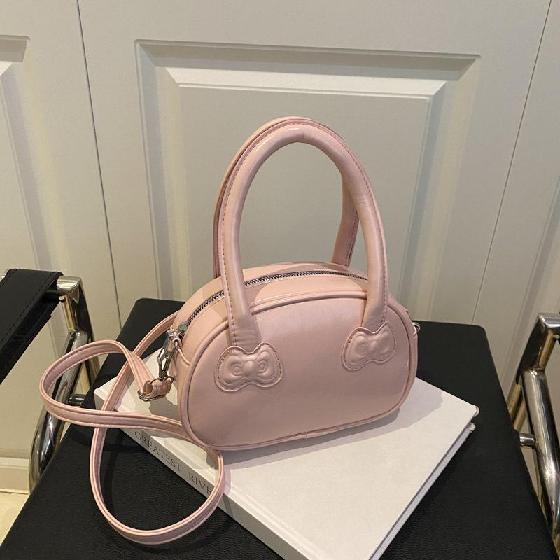Korean portable red sweet bag women's 2025 new trendy fashion exquisite versatile ins messenger bowling bag