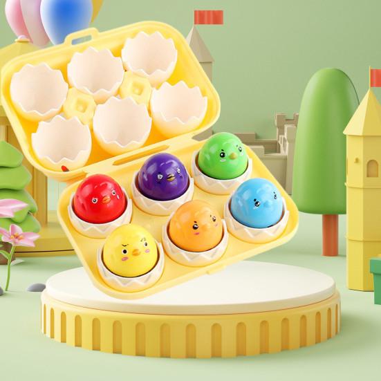 6Pcs Eggs Toy Montessori Dinosaur Matching Eggs Toy Educational Sensory Development Toy for Toddlers