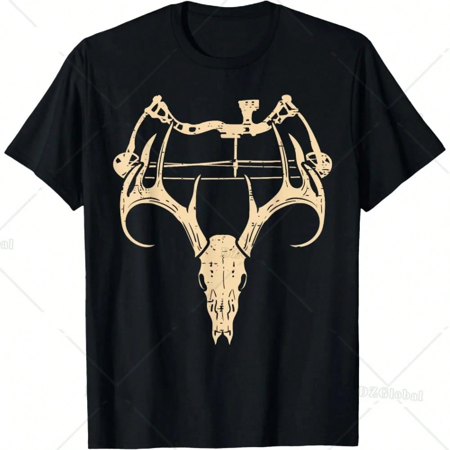 Deer Skull Compound Bow Retro Hunting Archery Dad Archer T-Shirt Fashion Black Casual T Shirt For unisex 100% Cotton Tees Tops S разноцветный