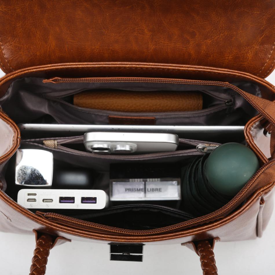 High Quality Solid Color Leather Women Handbags Casual Crossbody Handbag Luxury Shoulder Bags for Women  Designer