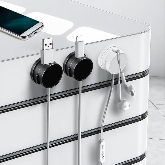 6 Pcs Magnetic Cable Clips Wire Holder Organizer Desk Cable Management Accessories for Office Car Desk Nightstand Computer