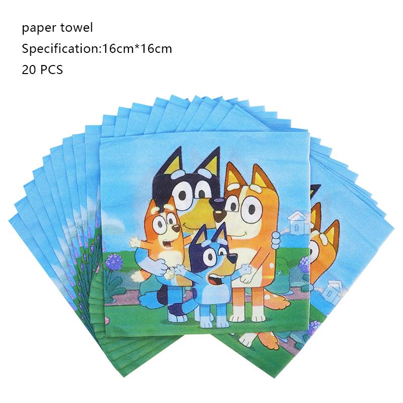 

New Bluey Birthday Party Decoration Latex Balloons Bingo Aluminum Film Balloon Disposable Tableware Kids Event Supplies Backdrop Other