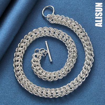 925 Sterling Silver Multi Circle Necklace Fashionable Wedding Jewelry