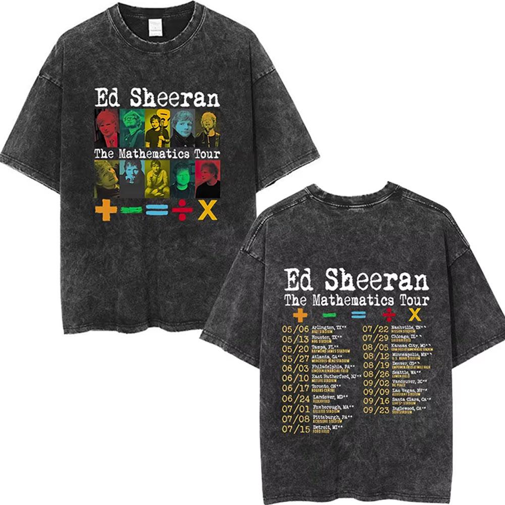 Washed Vintage Ed Sheeran Play Graphic Tshirt Men Women Hip Hop Fashion Pop Music T Shirts Mens Gothic Oversized Streetwear