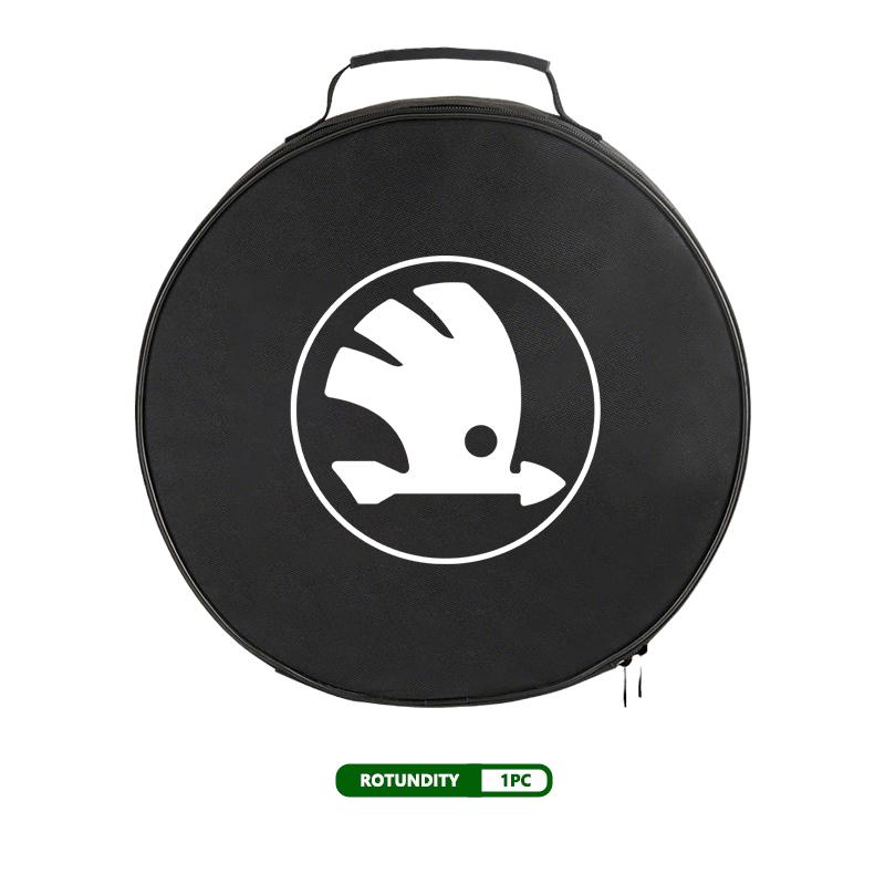 AES1 For Skoda Oxford Cloth Car Charge Cable Case Organiser Waterproof Charging Gun Storage Bag Kamiq Karoq Octavia 2 3 Rapid Scala