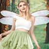 Chic Polyester Dragonfly Wings Transparent Mesh Iridescent Fairy Elf Wings Shimmer Lightweight Costume Wings Halloween